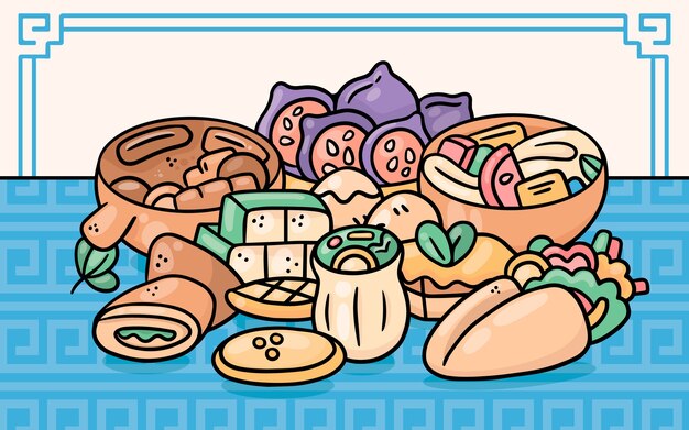 Free Vector hand drawn greek cuisine illustration