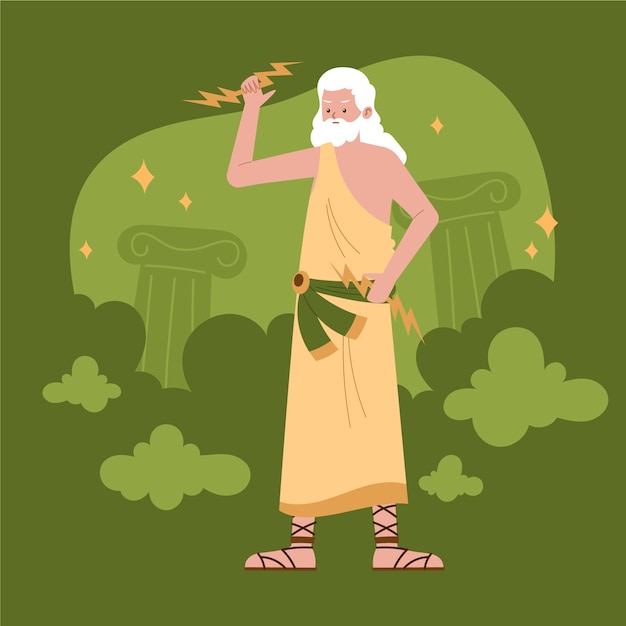 Hand drawn greek mythology illustration