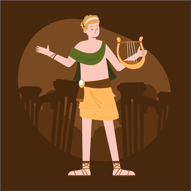 Vettore gratuito illustrazione della mitologia greca disegnata a mano