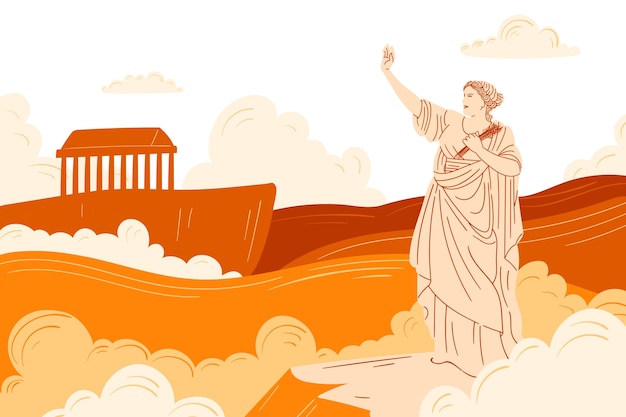 Free vector hand drawn greek mythology illustration