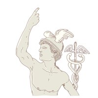 Hand drawn greek mythology illustration
