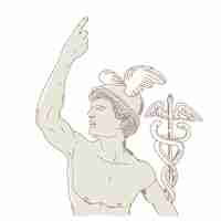 Free vector hand drawn greek mythology illustration