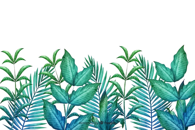 Hand drawn green leaves line