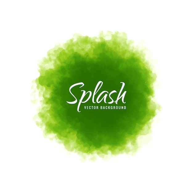 Free vector hand drawn green soft watercolor splash design