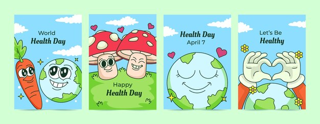 Сбор рукописных поздравительных карточек для осведомленности о Всемирном дне здоровья