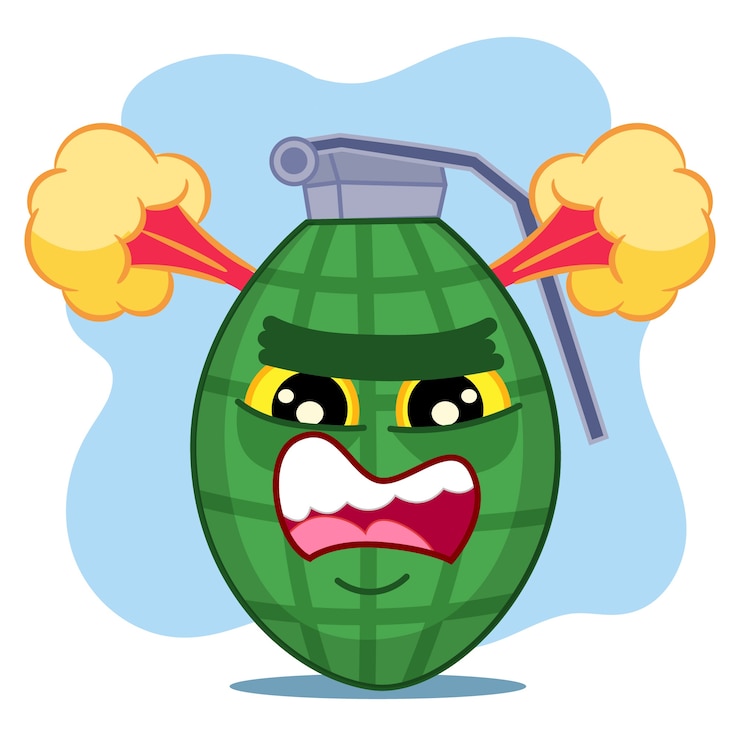 Free Vector hand drawn  grenade cartoon illustration