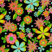 Free vector hand drawn groovy floral pattern