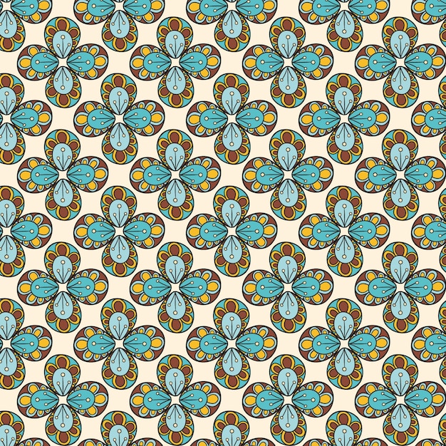 Free vector hand drawn groovy floral pattern