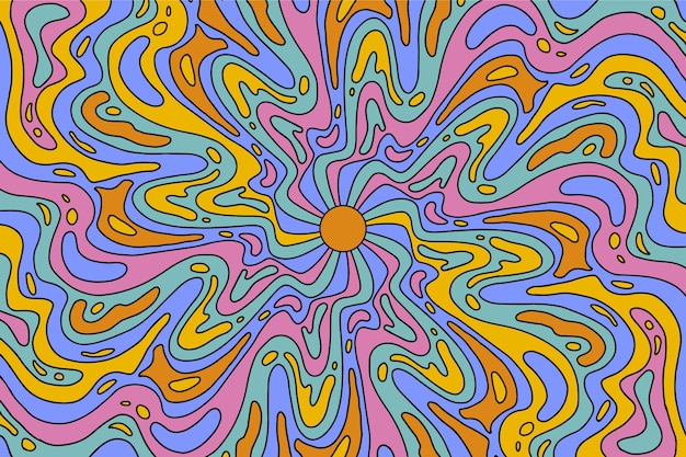 Free vector hand drawn groovy psychedelic background