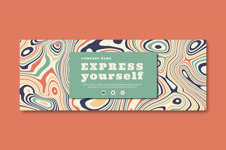 Free Vector hand drawn groovy psychedelic facebook cover