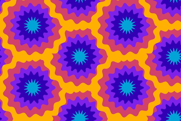hand drawn groovy psychedelic style pattern