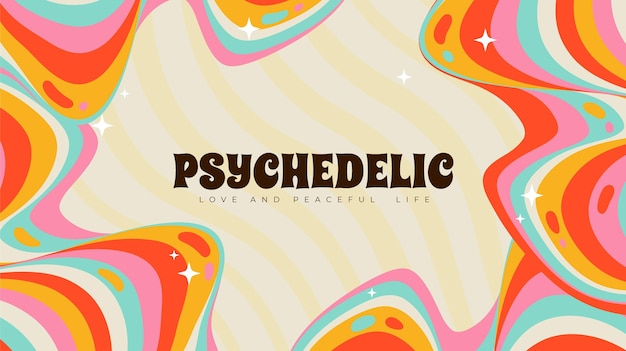 Free vector hand drawn groovy psychedelic youtube channel art