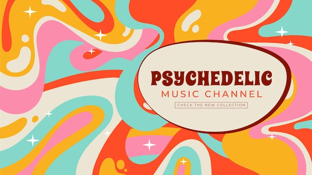 Hand drawn groovy psychedelic youtube thumbnail