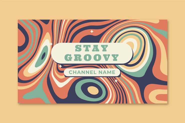 Free Vector hand drawn groovy psychedelic youtube thumbnail