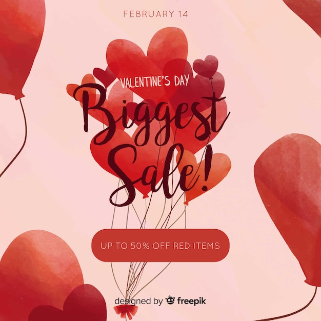 Hand drawn group of balloons valentine sale
