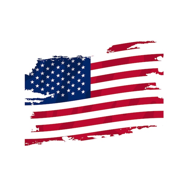 Bandiera americana del grunge disegnato a mano