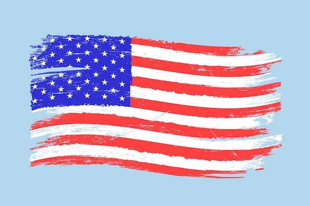 Bandiera americana del grunge disegnato a mano