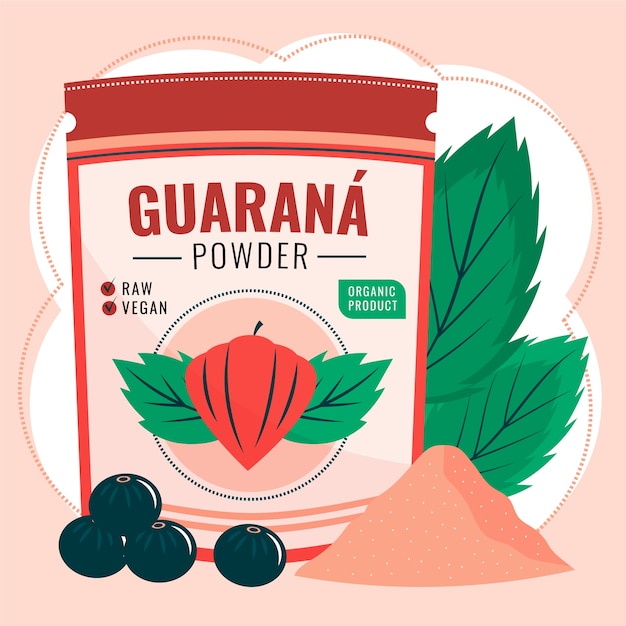 Vettore gratuito illustrazione di frutta guaranà disegnata a mano