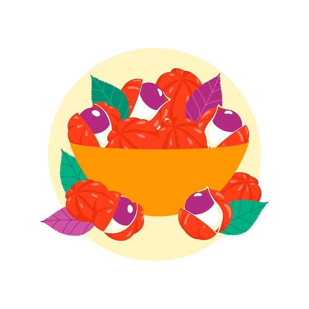 Бесплатное векторное изображение Нарисованная рукой иллюстрация гуараны