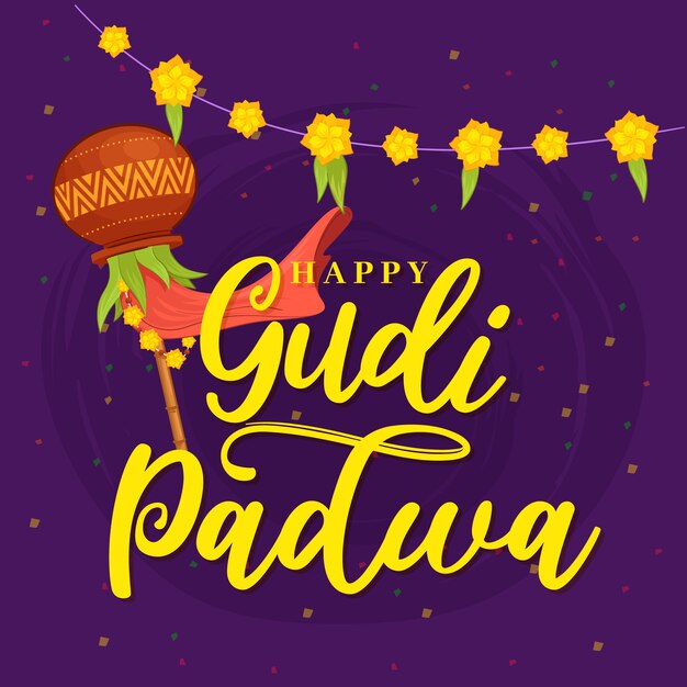 Hand-drawn gudi padwa day