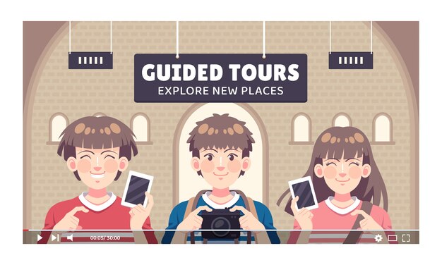 Hand drawn guided tours template design