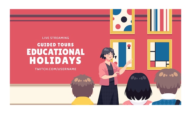 Free vector hand drawn guided tours template design