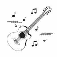 Free vector hand drawn guitar illustration