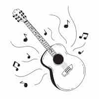 Free vector hand drawn guitar illustration