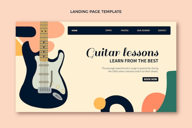 Hand drawn guitar lessons landing page