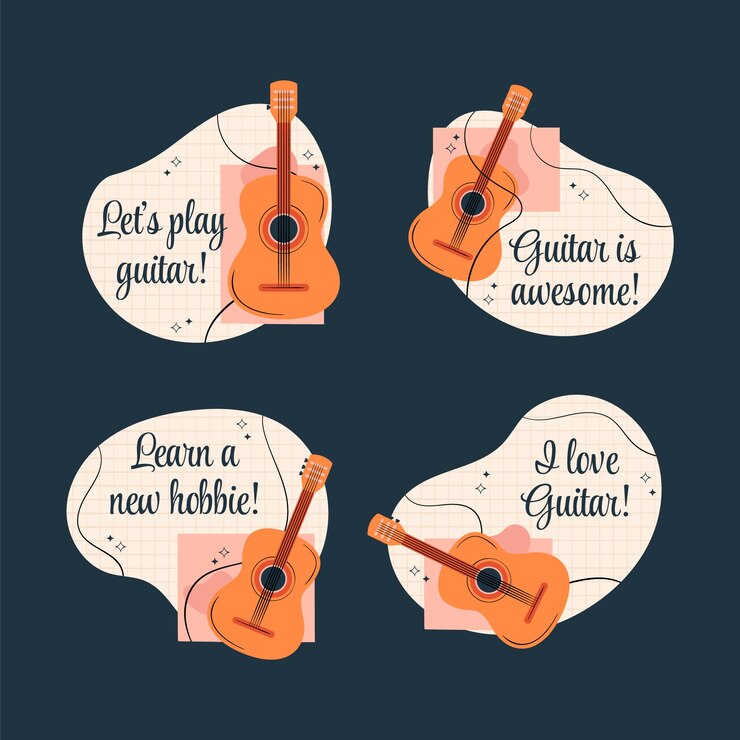 Free Vector Hand drawn guitar lessons template
