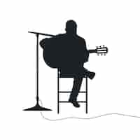 Free vector hand drawn guitarist silhouette