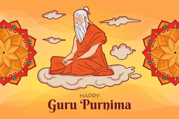 Hand drawn guru purnima background