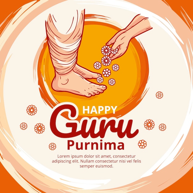 Hand drawn guru purnima illustration
