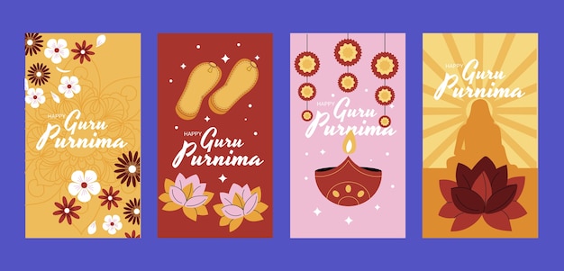 Hand drawn guru purnima instagram stories