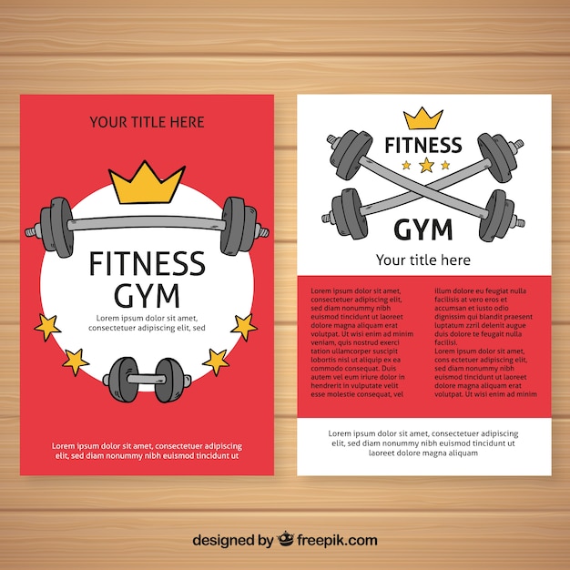 Free vector hand drawn gym flyer template