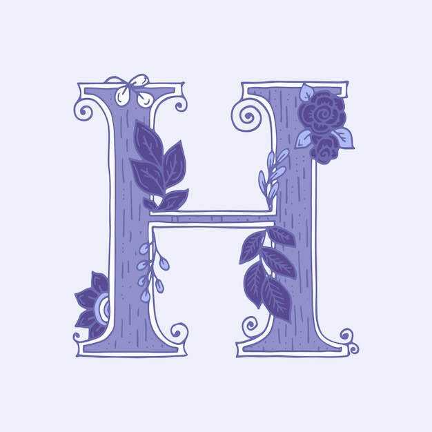 Hand drawn h logo letter