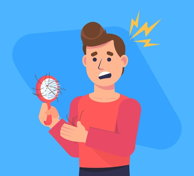 Free vector hand drawn hair loss concept illustrated