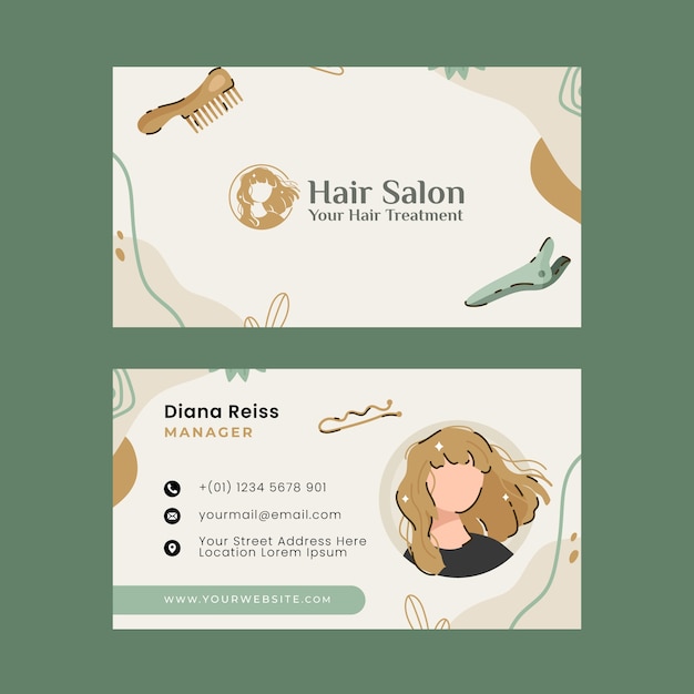 Free vector hand drawn hairdresser template