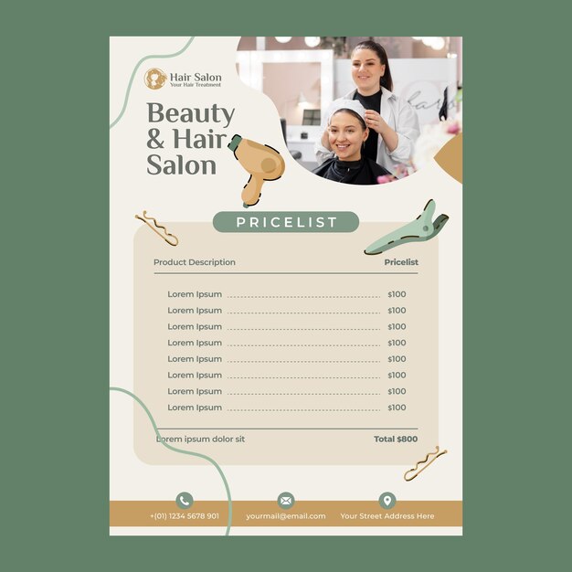 hand drawn hairdresser template