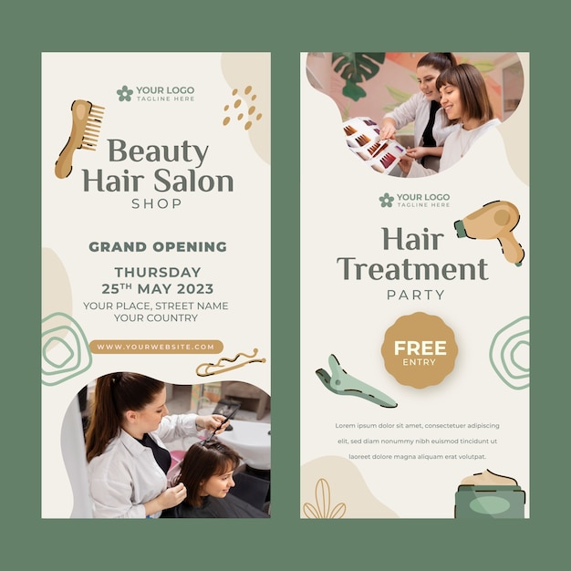 Free vector hand drawn hairdresser template