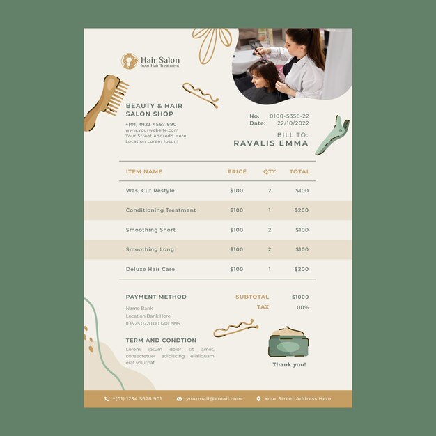 hand drawn hairdresser template