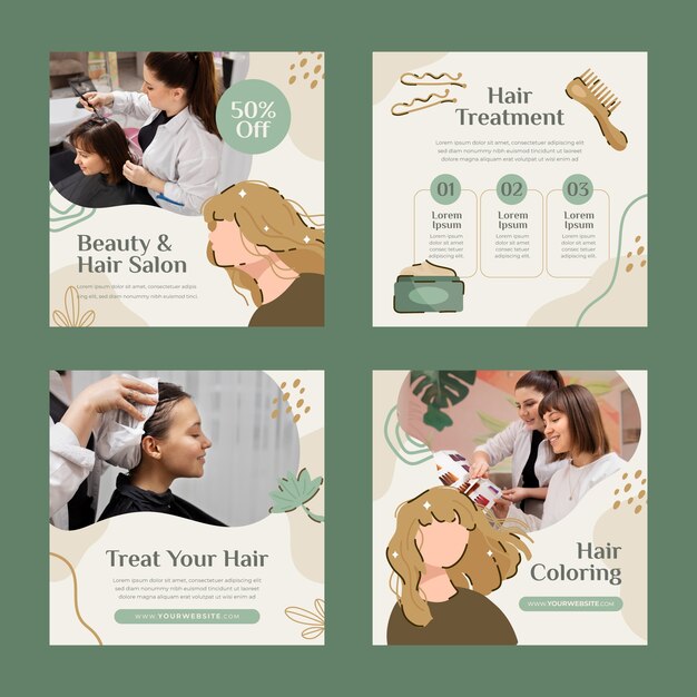 hand drawn hairdresser template