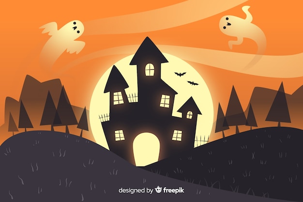 Бесплатное векторное изображение Ручной обращается фон хэллоуин