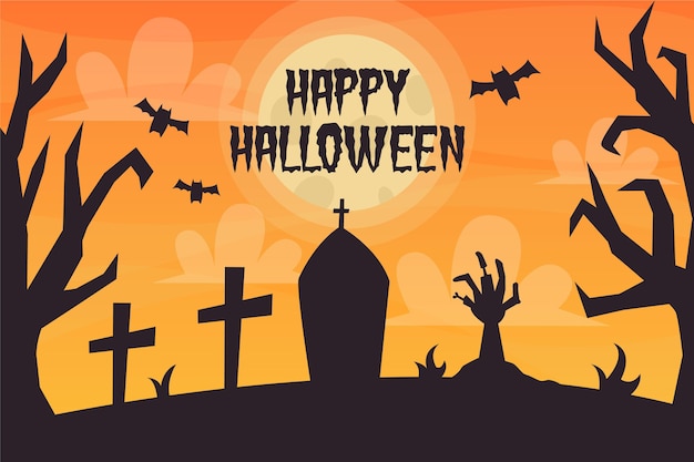 Free vector hand drawn halloween background