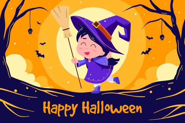 Free vector hand drawn halloween background