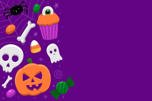 Free vector hand drawn halloween background