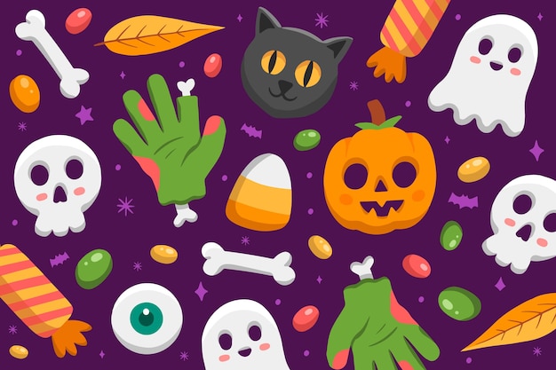 Hand drawn halloween background