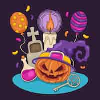 Free vector hand drawn halloween background