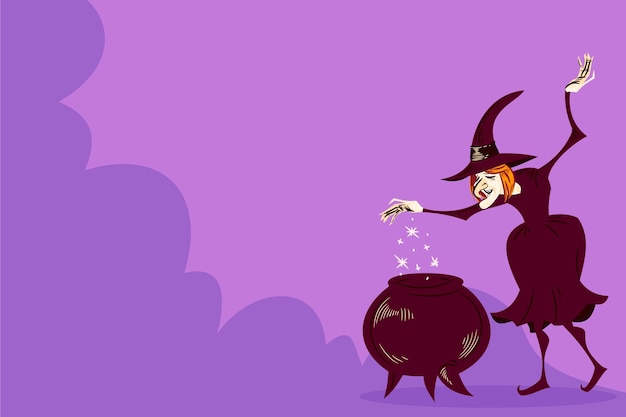 Бесплатное векторное изображение Ручной обращается хэллоуин фон