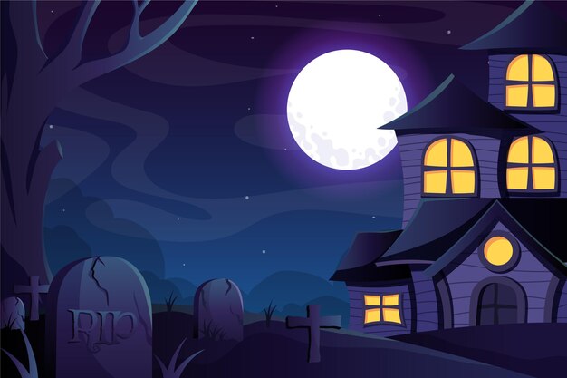 Hand drawn halloween background